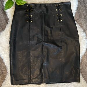 Danier High Waisted Leather Pencil Skirt